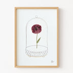 Affiche "L'Amour Véritable" - Herbier coquelicot séché - Format A3