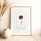 Affiche "L'Amour Véritable" - Herbier coquelicot séché - Format A3