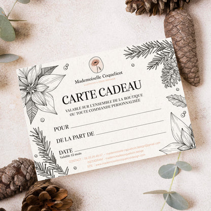 Carte cadeau décor de Noël