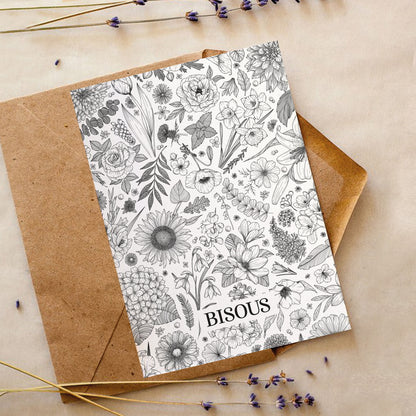 Carte Floraison " Bisous"