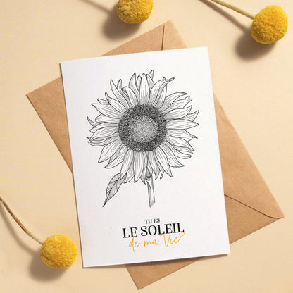 Carte tournesol "Soleil de ma vie"